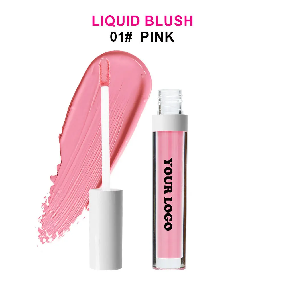 Matte pearlescent color rendering, durable waterproof, non decolouring carmine liquid powder blusher