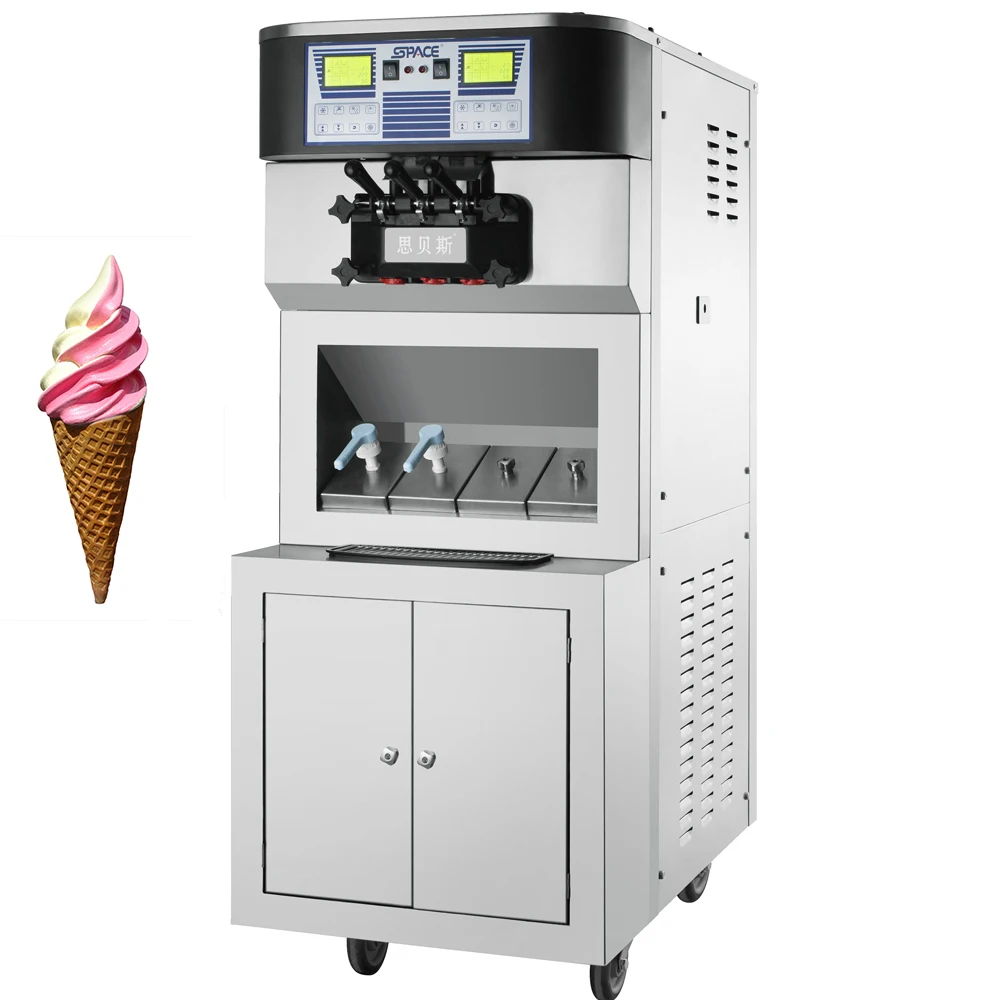 Shop Use Two Flavors Soft  Fruit Mixing  Frozen Low Noise Ice Cream Making  Machine