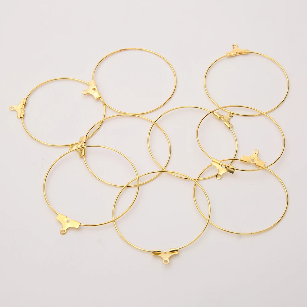 25mm 30mm 35mm 40mm Atainlesssteel Round Hanger Earring Tassel Material 9 Word Loop for Diy Earrings Accessories Batch Jewelry