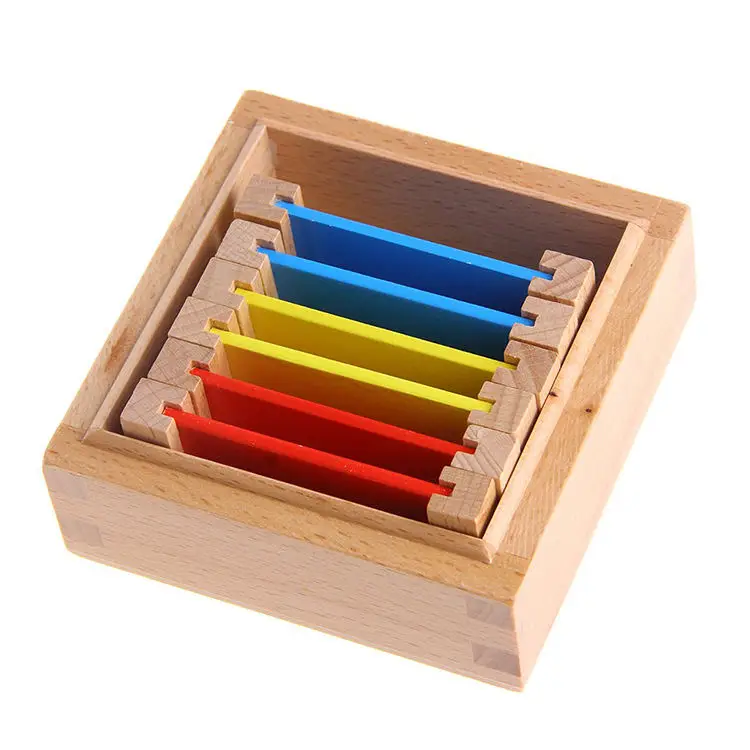 Wholesale custom Preschool Sensorial Wooden Montessori Muebles Toys Color Tablets Box For Kids
