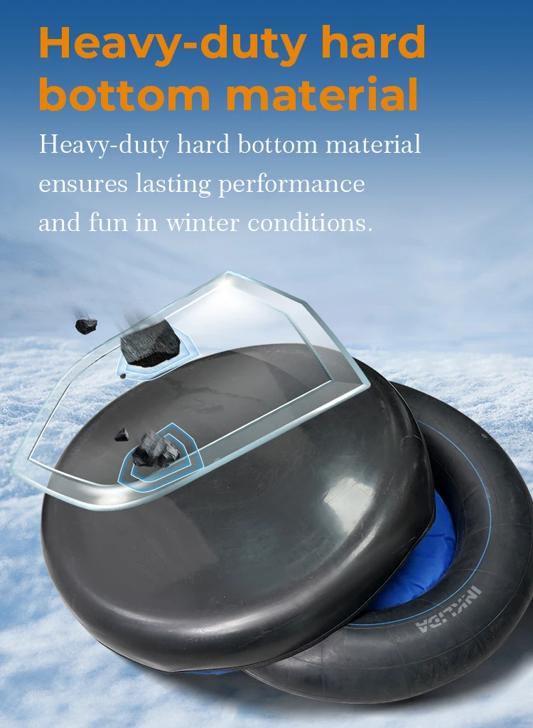 Wholesale Inflatable Snow Tube slide Towable Snow Tube with Plastic Bottom Hard Bottom Winter Snow Tubing Floated Sled