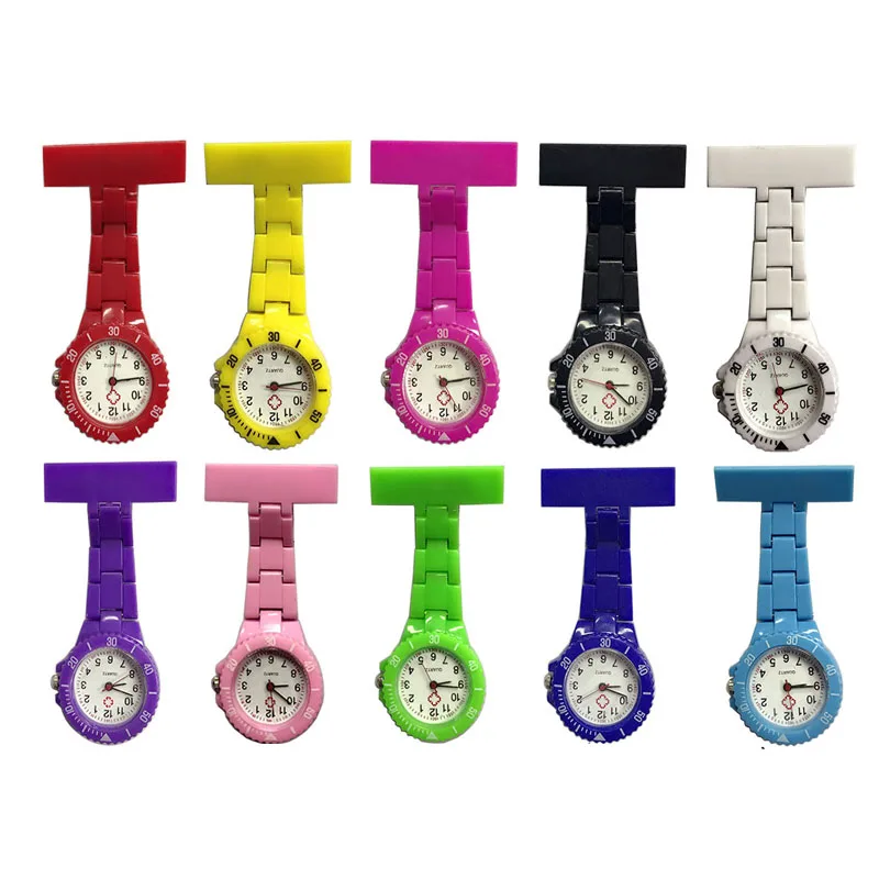 Colorful Nurses Watch Plastic Brooch Design Cheap Portable Watch Brooch  Pendant Hanging  Lovely Medical Nurse Hospital