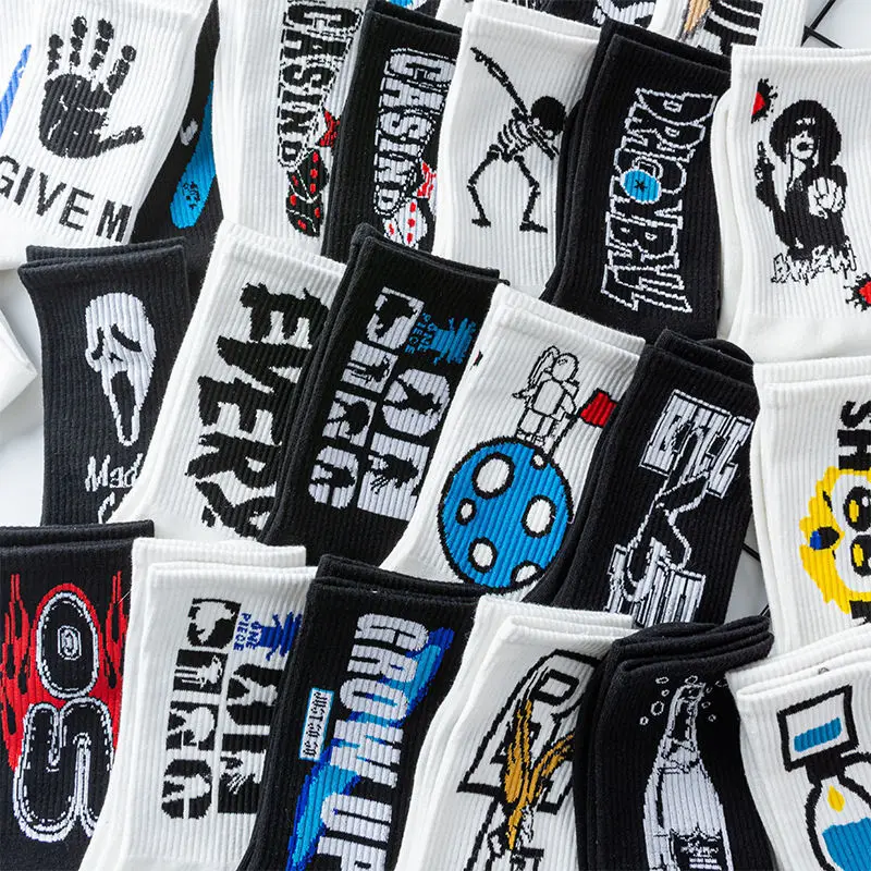 Custom High Quality Cartoon Sport Socks Custom logo cotton design colorful funny anime Socks with design