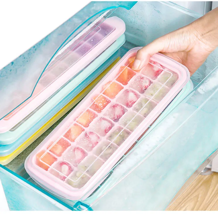 Летние Красочные 24 креативных лотка для льда с крышкой