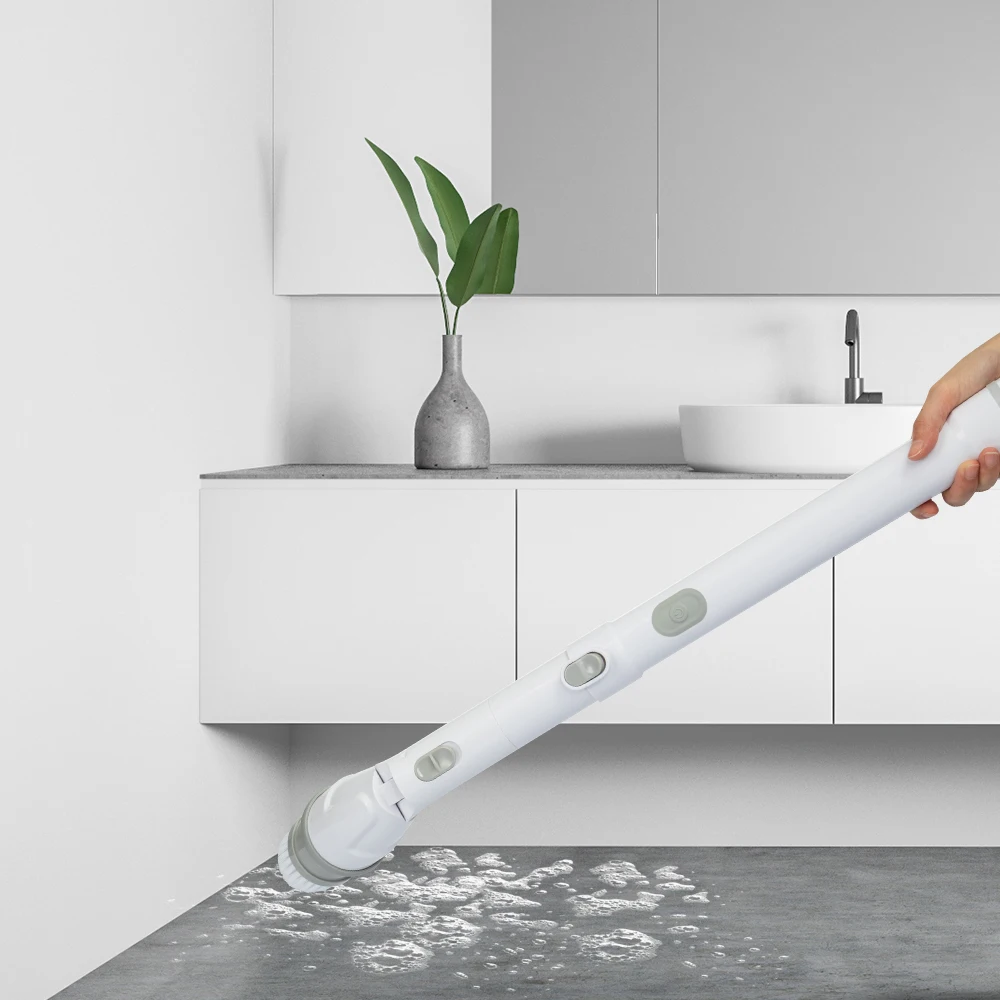 Adjustable direction brush power brush scrubber cleaning