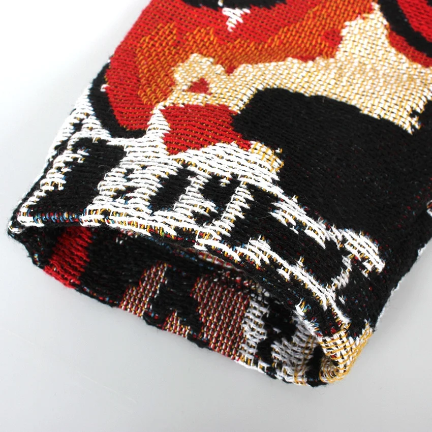 New design Custom Tapestry Sweater Crew Neck Pullovers Knitted Blanket woven jacquard tapestry Pullover clothing