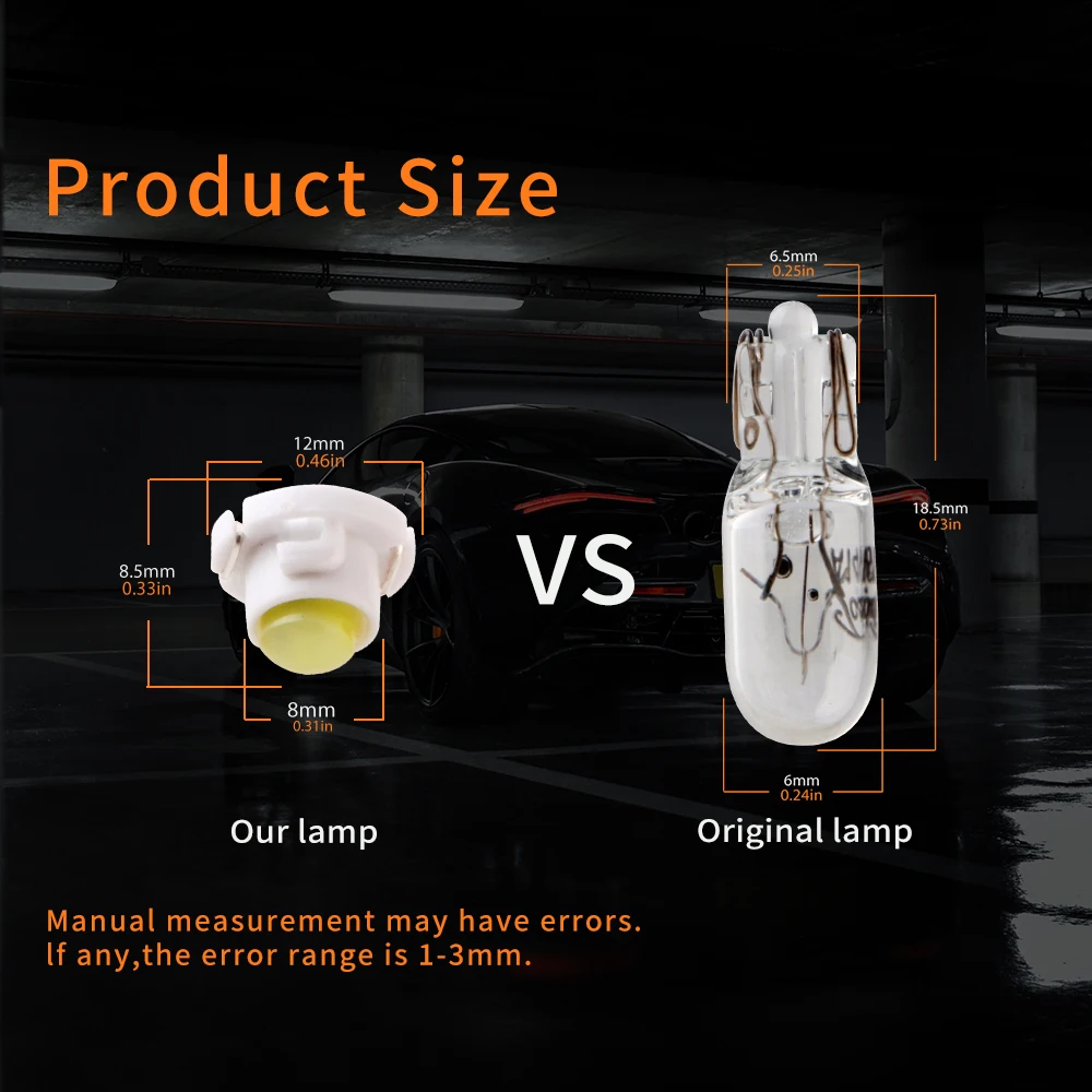 Super Bright T4.7 Car LED COB 1 SMD Dashboard Winding Bulbs 12V Warning Indicator Interior Light Neo Wedge