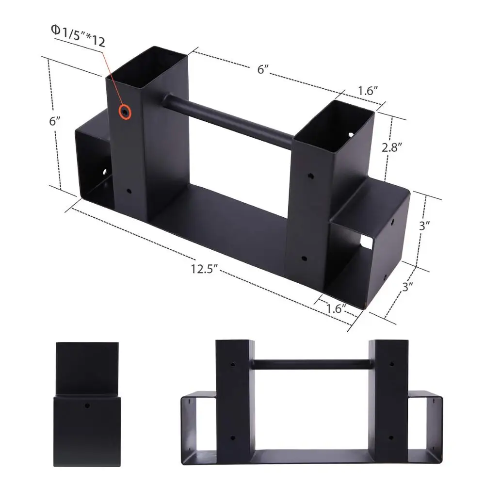 JH-Mech, Черное порошковое покрытие, подставка для дрова