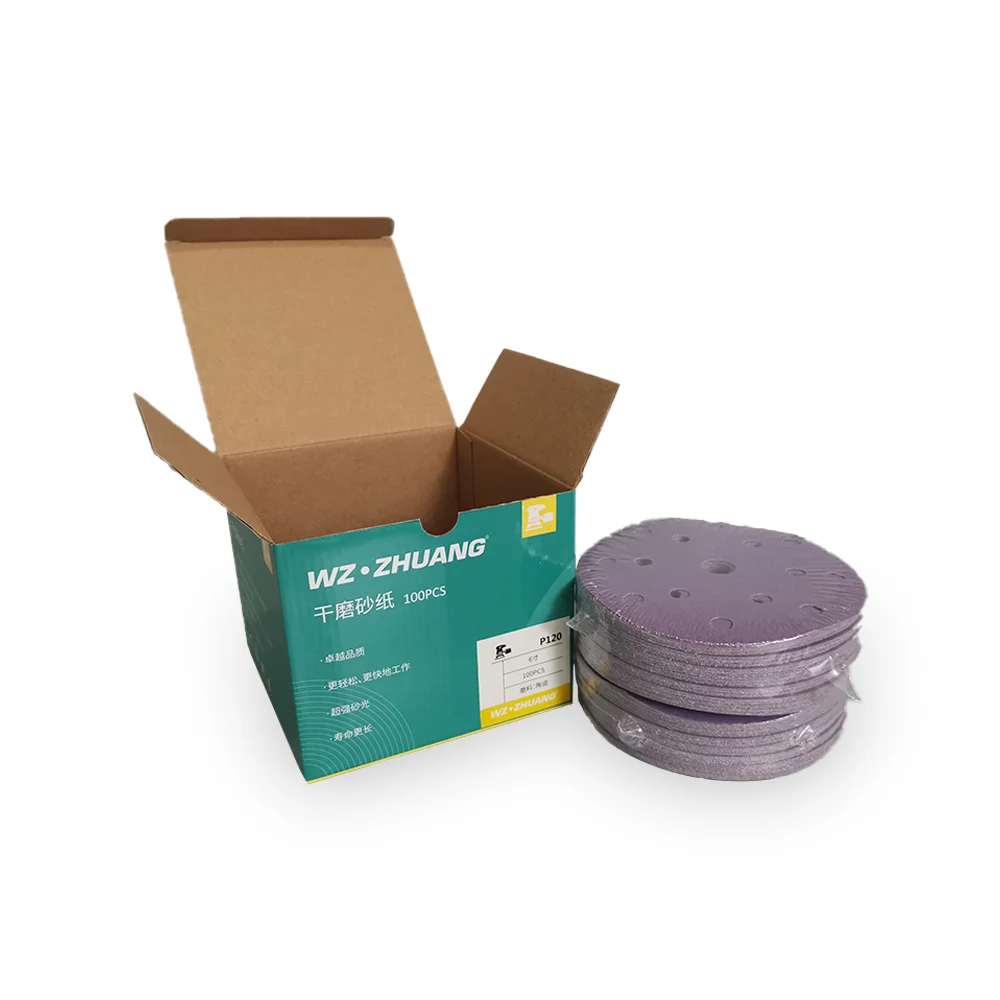 ENOCH 150mm 15 Holes Ceramic Purple 120 Grit Abrasive Sanding Paper