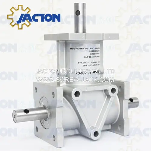 JTA24 Aluminum Spiral Bevel Gearbox vertical angle bevel gearboxes 90 degree shaft gear reducer