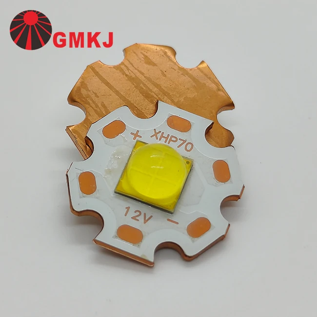 GMKJ ceramic high power 7070 40W 12V White SMD LED chip diode with copper PCB board for vehicle lights