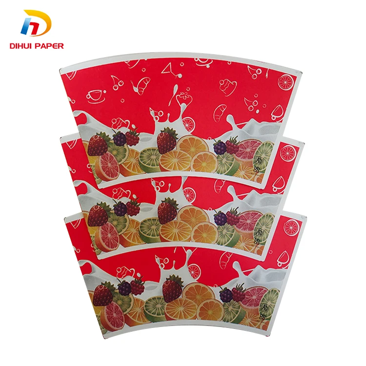 Paper Cup Raw Material Food Grade Flexo Printing PE Coated Paper Cup Fan