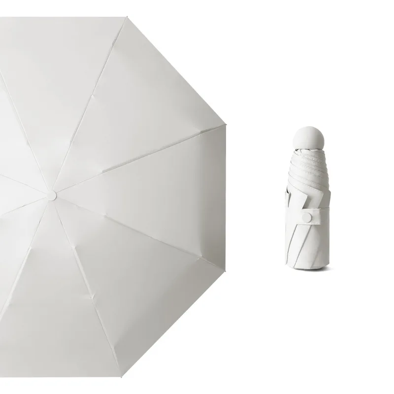 Cheap Promotional Super Mini Colorful  Capsule Umbrella 3 Folding Outdoor Umbrella With Custom Logo Print