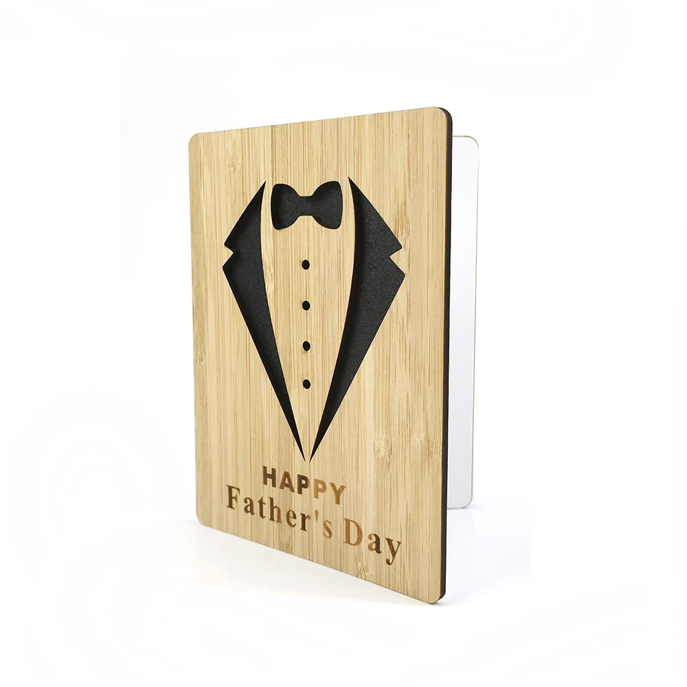 Горячая Распродажа, Европейская морская любовь, Бамбуковая деревянная поздравительная открытка на день отца