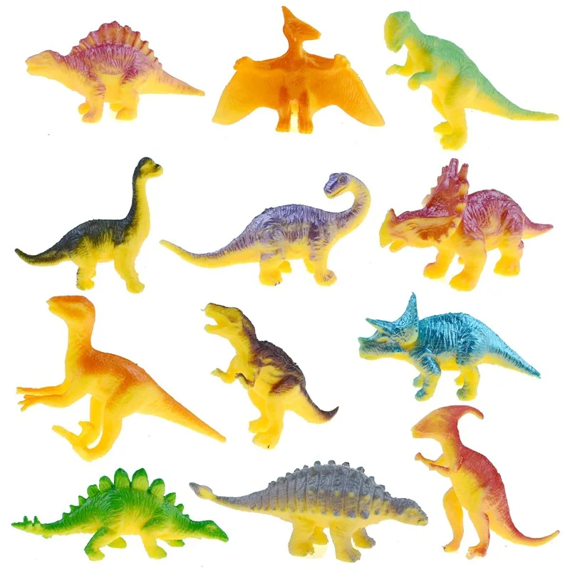Wholesale selling 12 colorful mini dinosaur model toys educational early childhood toys for children