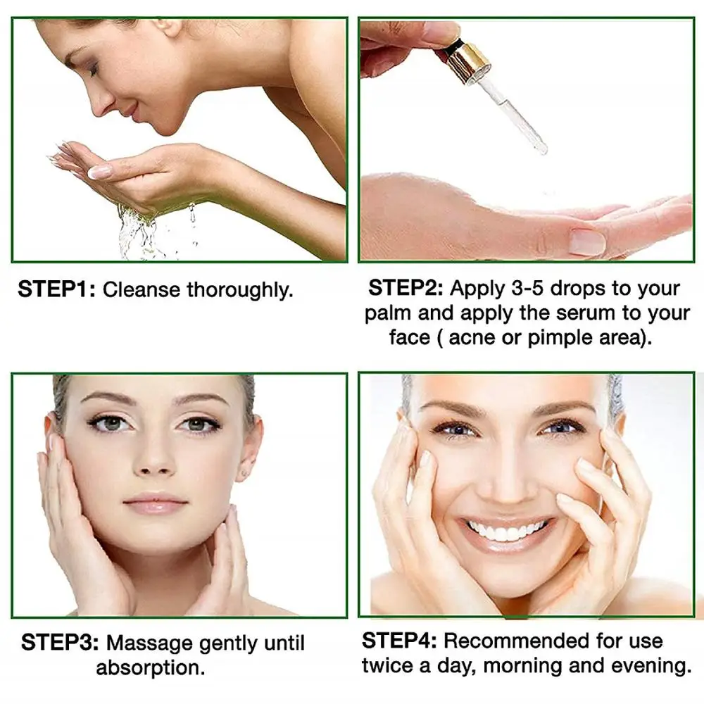 
OEM Customized Acne Treatment Scar Removal Face Care Organic Tea Tree Serum 