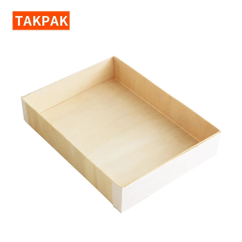 Biodegradable Wholesale Wooden Japanese Takeaway Food Packaging 4 Compartment Disposable Tiffin Bento Lunch Meal Box