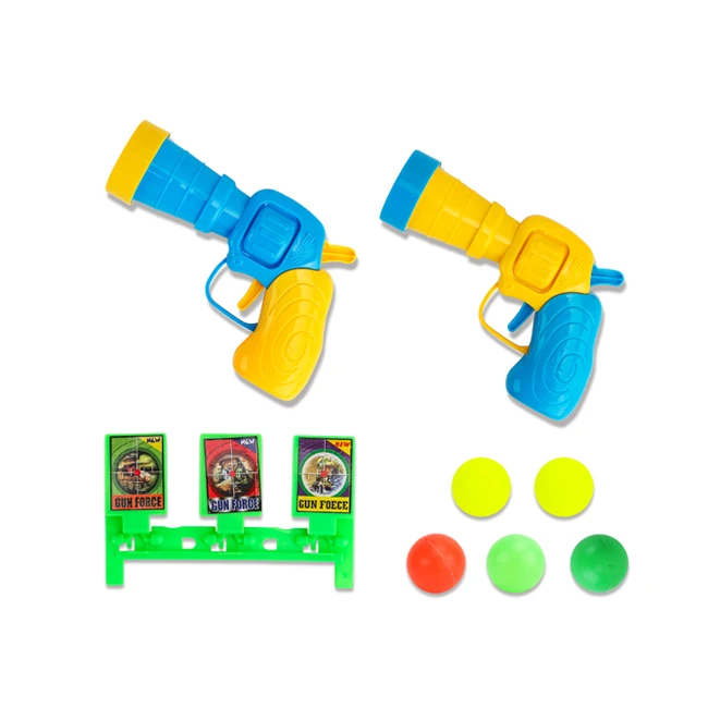 Kids shooting gunfight gun toys launcher ball guns target plastic toy ping pong ball gun