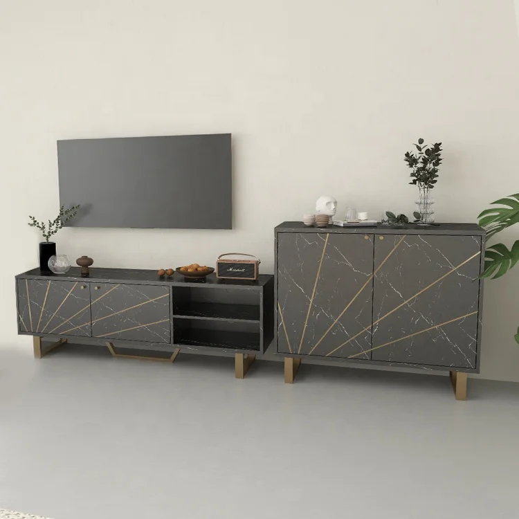 Modern nordic living room television table furniture wood particleboard tv stand cabinet, tv unit