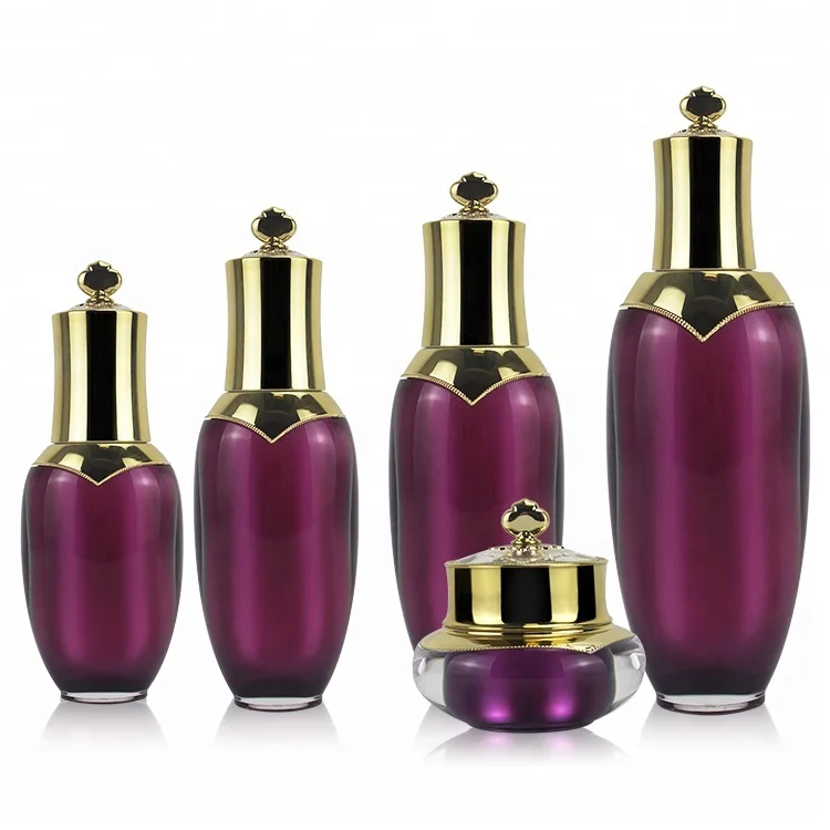 Eco friendly Shape Oil 10ml Luxury Lotion Square Acrylic Jar Plastic 30ml Packaging Airless Bottle Set  Cosmetics Bottles