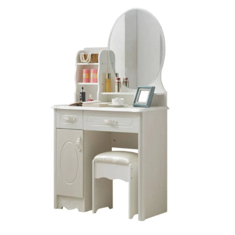 Bedroom multi-functional dressing table European style mini dressing table with dresser drawer and dressing stool