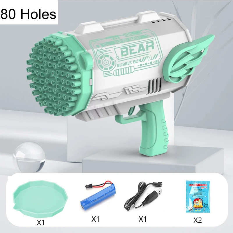 OEM Children Gifts Christmas Toys gun Outdoor Soap Bubble Machine Color LED Bazooka Bubble Gun