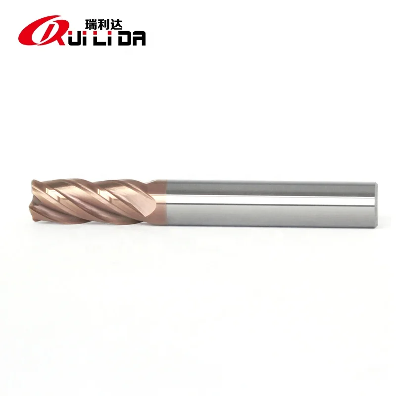 RLD factory manufacturer high quality HRC55 solid carbide endmill 4 flutes 8x60mm flat end mill for cast iron