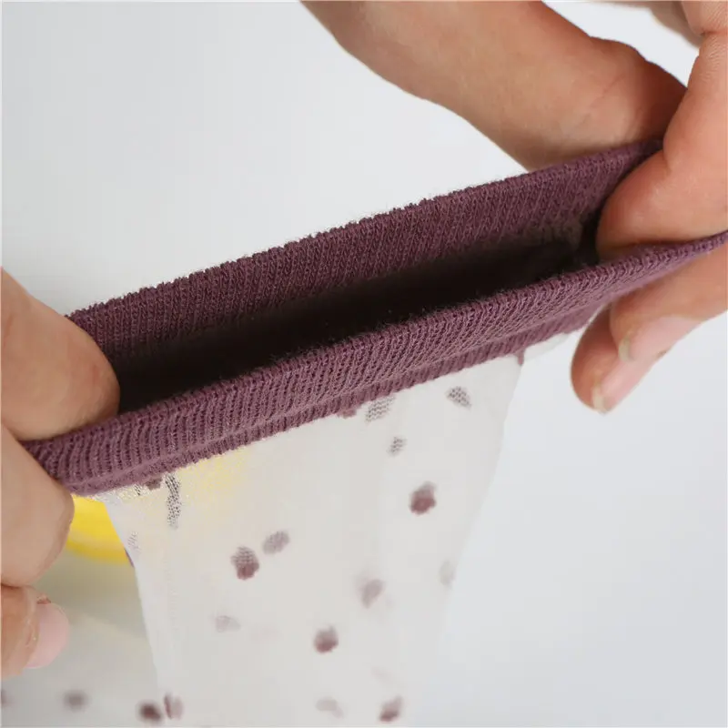 Womens Sheer Socks Summer Transparent Thin Mesh Lace Elastic Jacquard Glass Socks