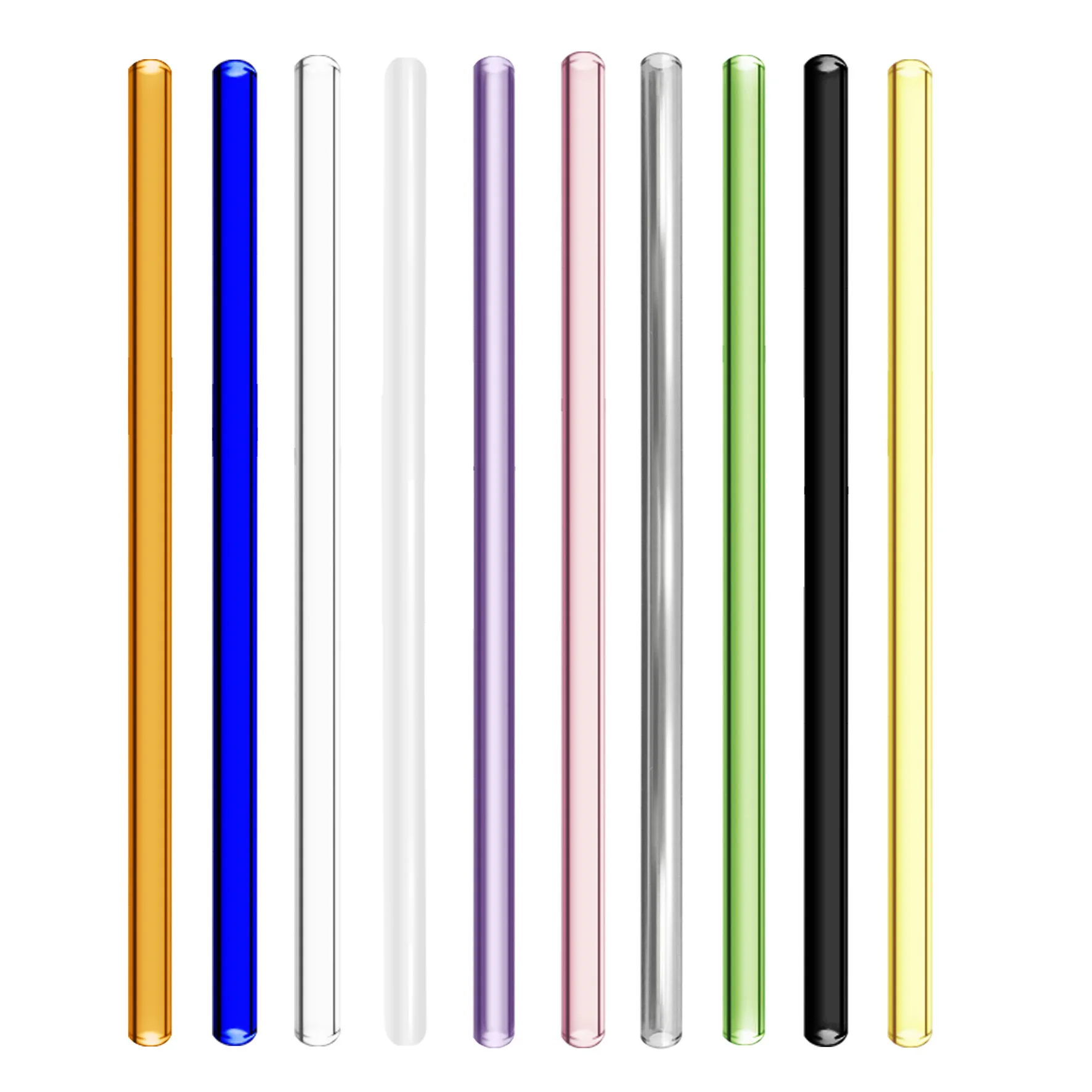 Colorful 7.9in x 8mm Design Reusable Glass Straws Cute Fruit Party Favors Decorations Summer Beach Birthday Bar Accessories
