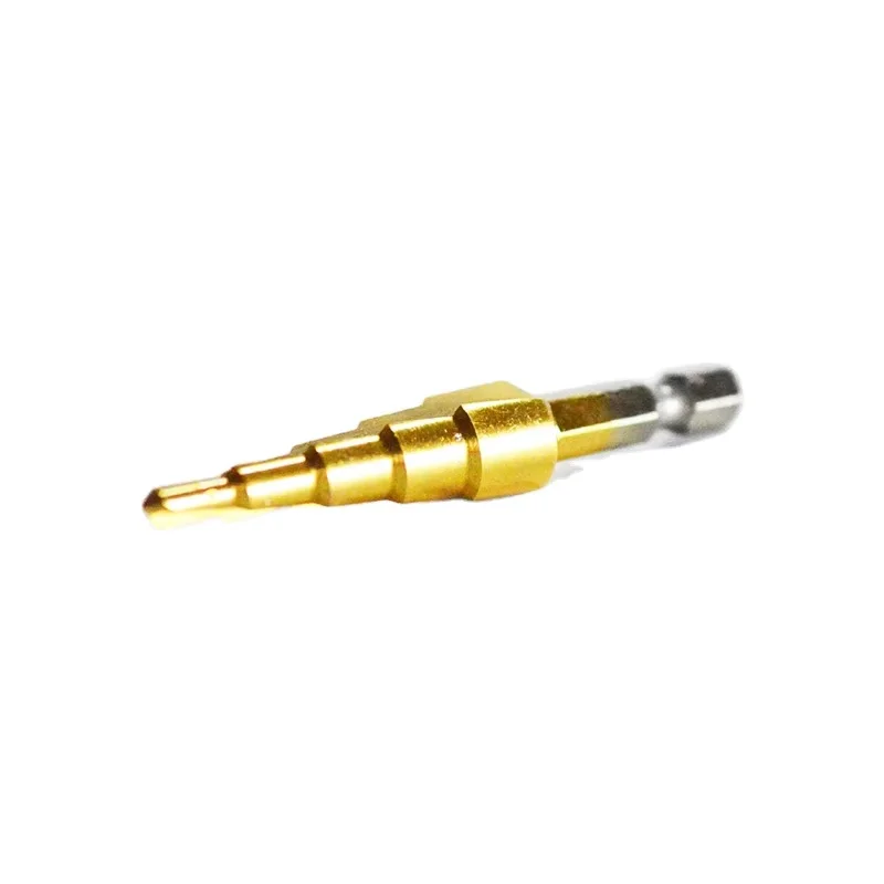 Preferred Brand Drill Set for Metal Tools for Porous Steel Tapered Hexagon Shank Drill 4-12mm Straight Fluted Step Drill HSS