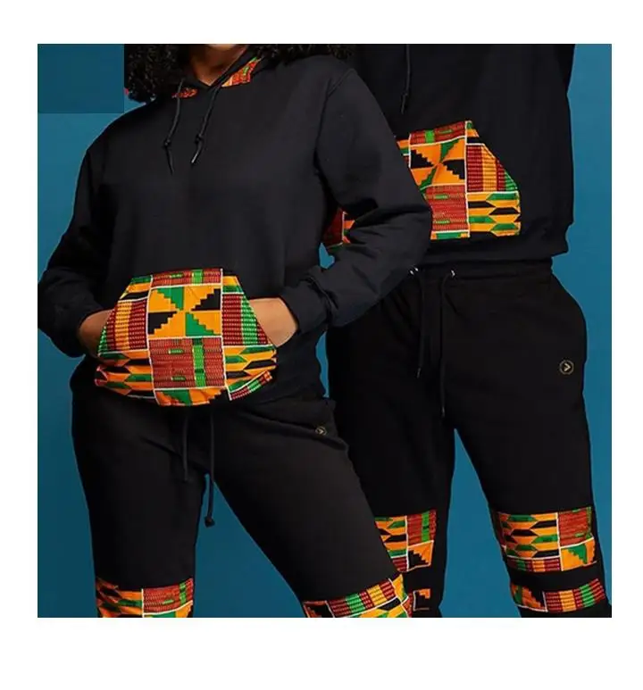 Оптовая продажа осенне-зимних толстовок с капюшоном с принтом пэчворк, тканевые толстовки для пар, одежда Afridan