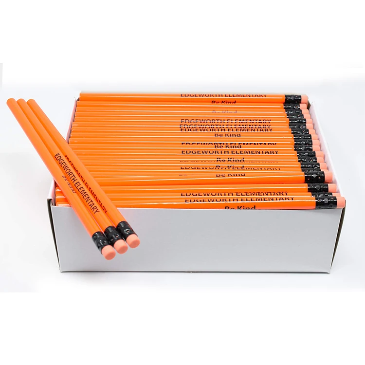 Bulk Wooden Standard Colored Pencils With Customized Lead Eraser Topper Logo Colour For School Hotel