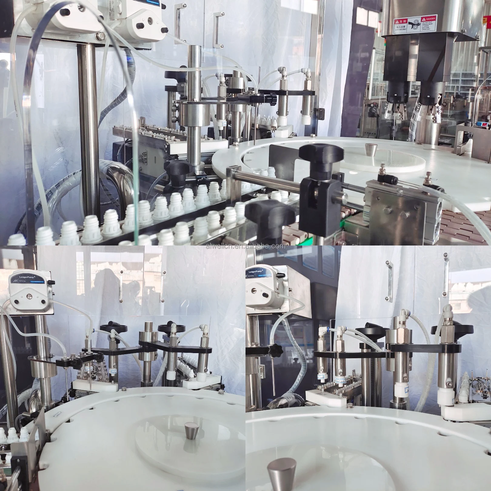 Automatic aluminium foil paper heating sealing and labeling packaging machinery liquid bottling filling machine automatic