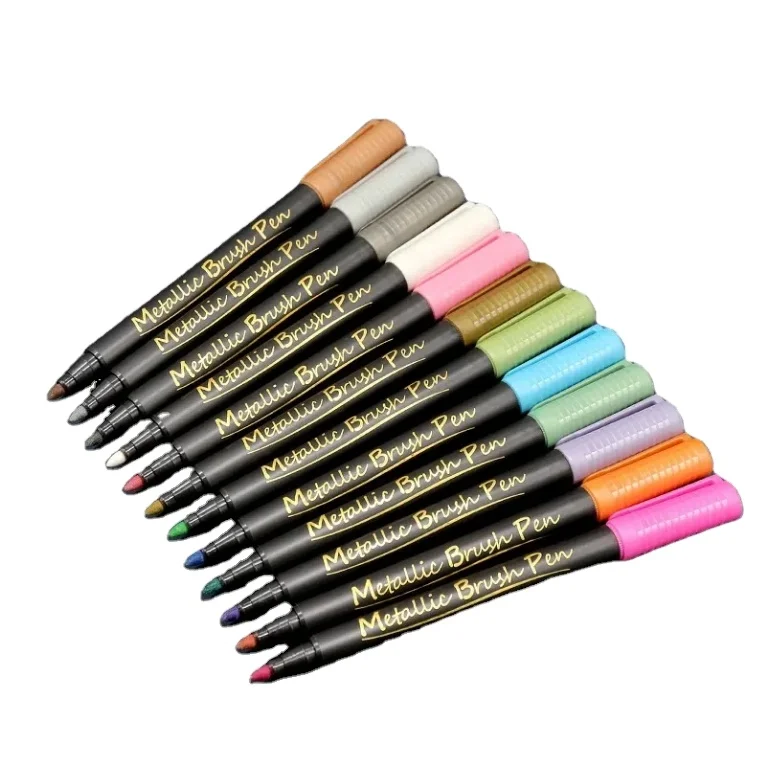 wholesale Water-based metallic marker pen paint marker pen 2mm children DIY Doodle pen