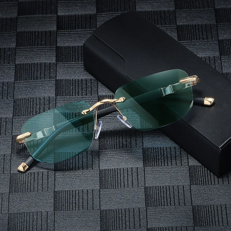 oid men women rimless glasses anti blue led light ultra light anti-fatigue cheap granny magnivision elderly reading glasses
