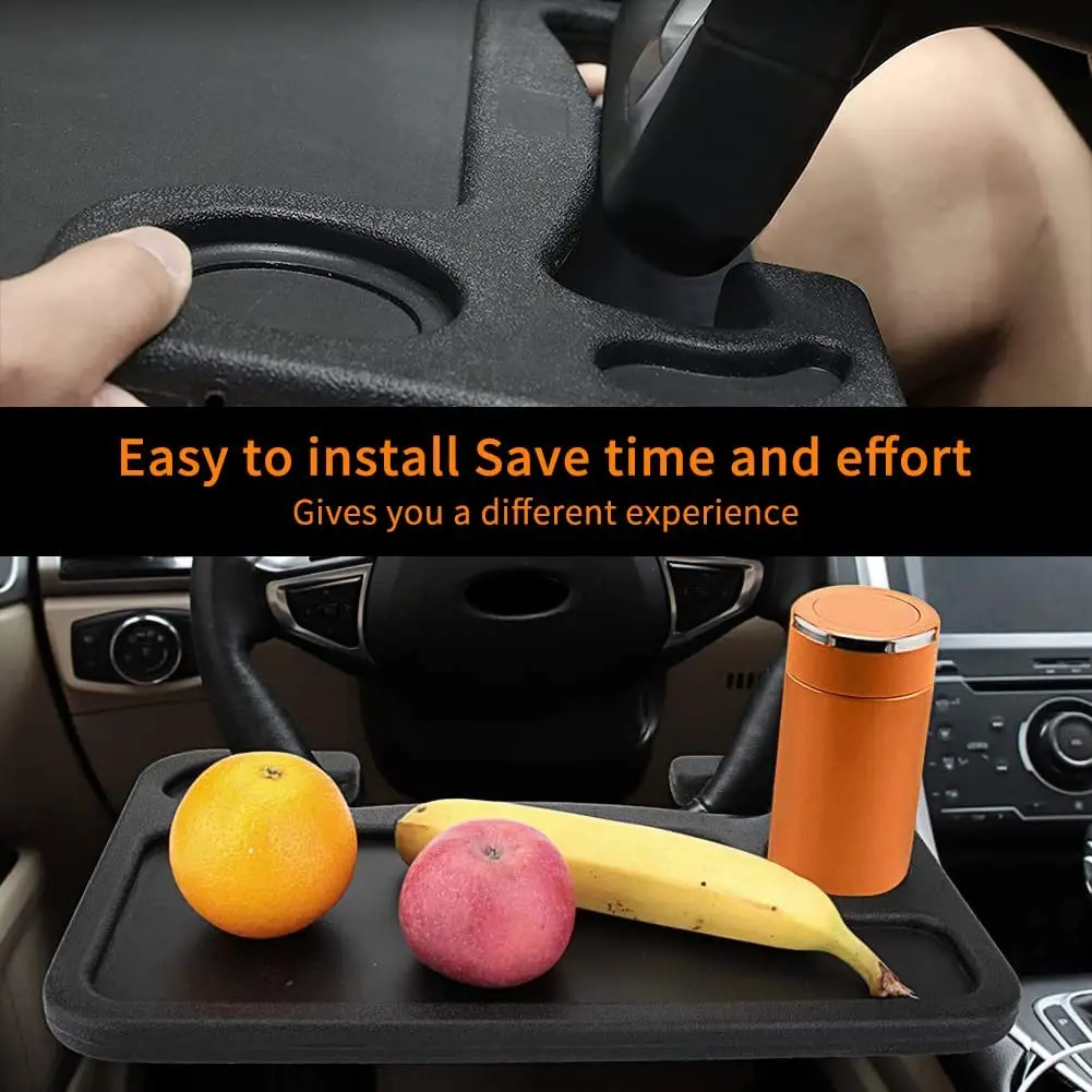 Car Steering Wheel Desk | Food Table for Car | Steering Wheel Tray for Constant Travelers, Fits Most Vehicles Steering Wheels
