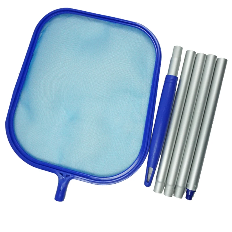 Pool Cleaning Nets With Aluminum Pole in 5 Section Pool Leaf Skimmer Net and Rake for Pool