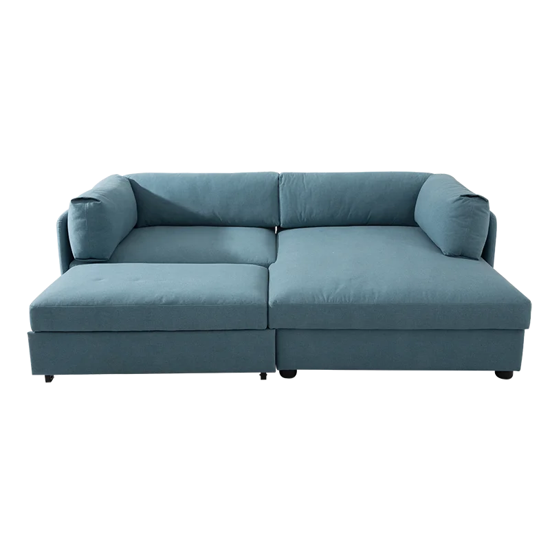 Living Room Pull Out Sleeper Bed Fabric Corner 3 seater Sectional Sofa