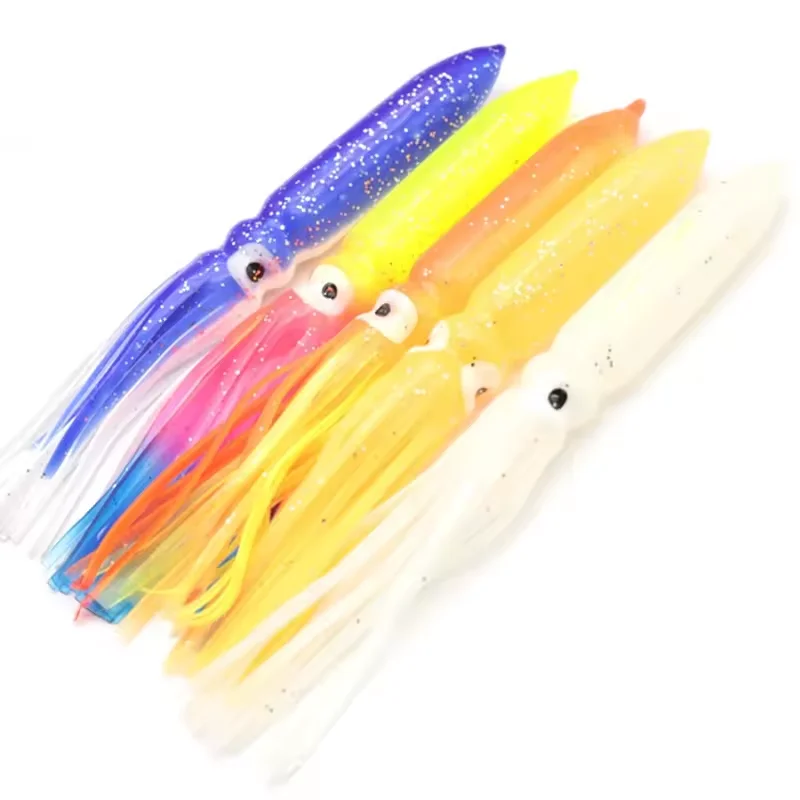 7/9/11.5 Inch Octopus Luminous Soft Lure Squid Sea Fishing Big Octopus Luminous Lure Squid Skirts Fishing Lures