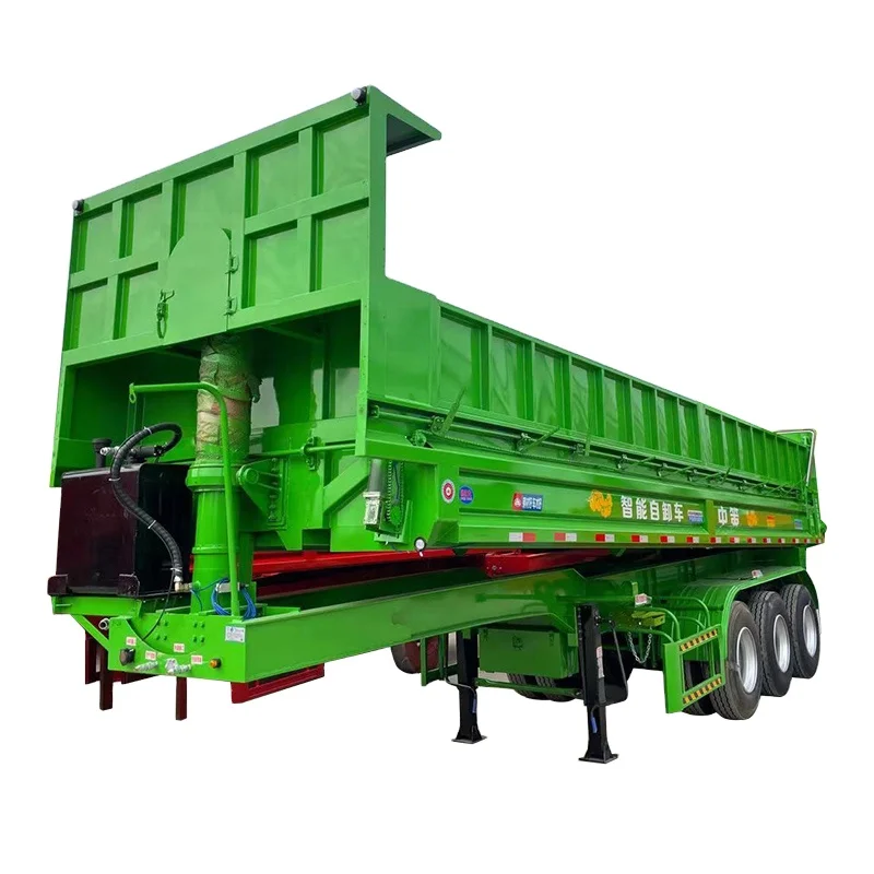 Side dump truck semi trailer hot sale in Ghana side loading semi trailer with low prices side tipper dump trailer