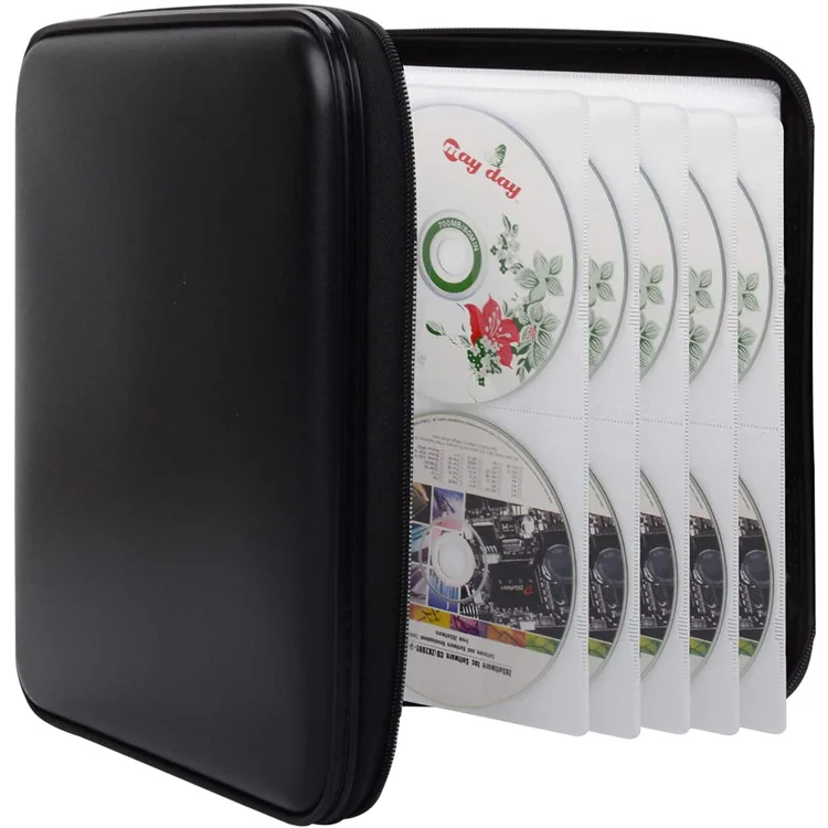 Large Capacity Shockproof Carry Dvd Cd Bag Leather Car Cd Slot Holder Pouch Hottest Portable Cd Player Case