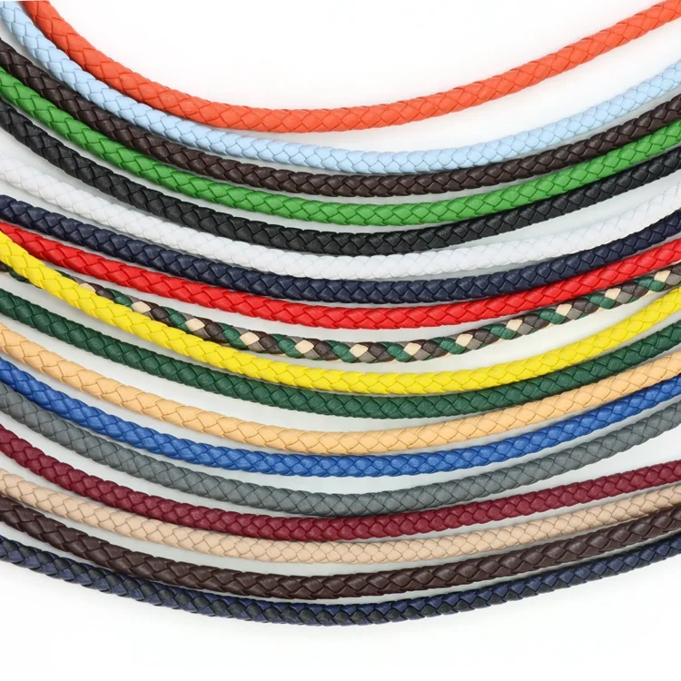 Natural bolo Braided leather cord | High Quality Manufacturer | Great Rub Fastness Genuine Leather Cords