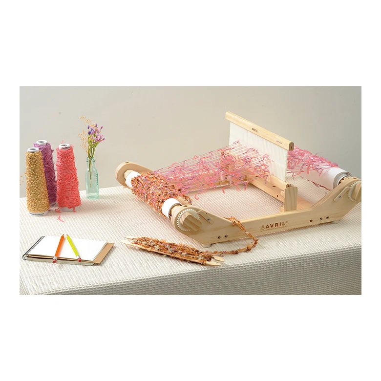 Natural wooden rigid heddle manual table weaving loom stand wooden