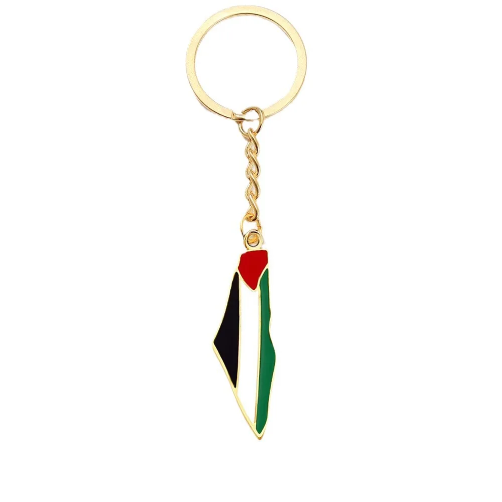 Manufacturer Wholesale Custom Free Palestine Keyring Palestine Flag Map Keychain Palestine Key Chain