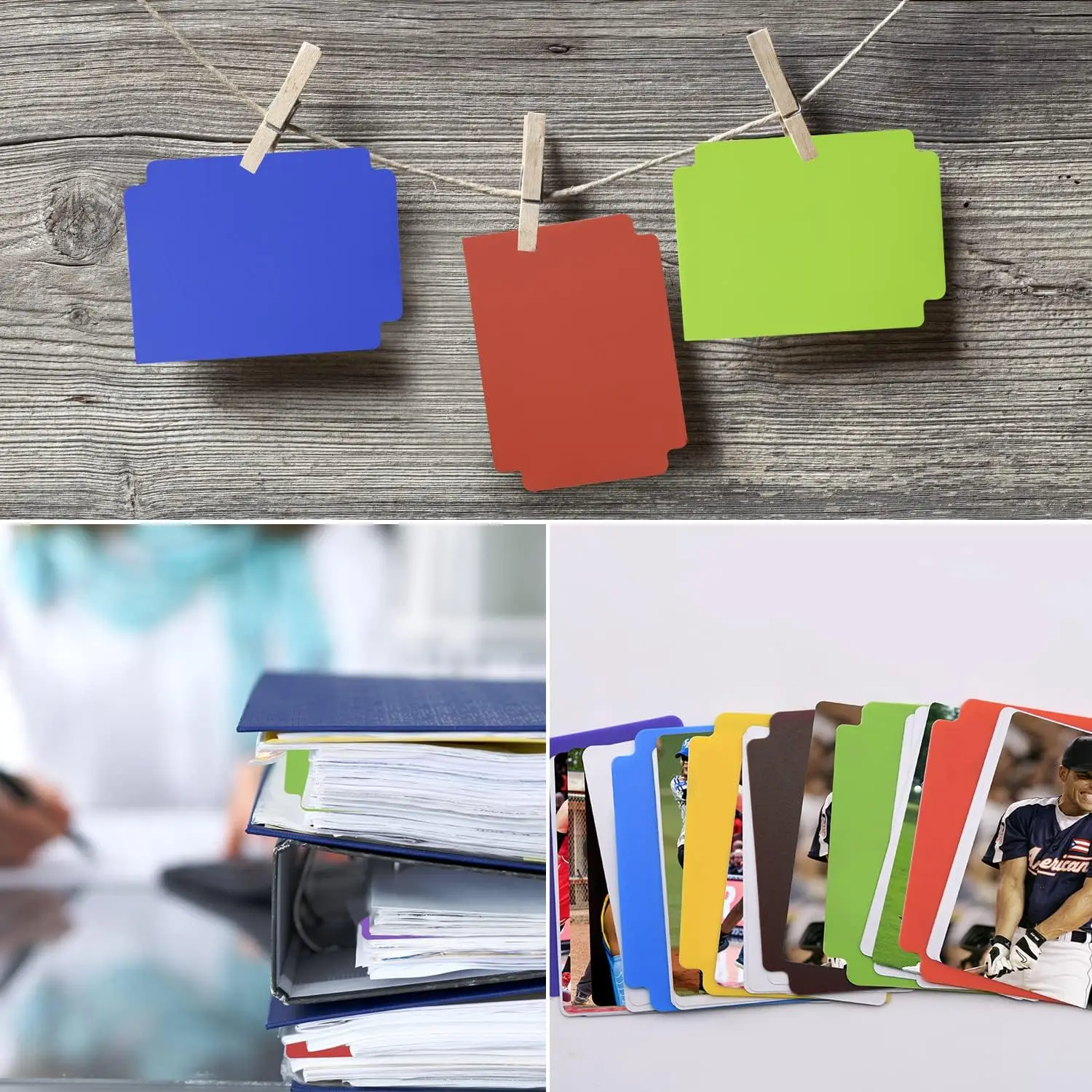 Frosted Card Separator with Tabs Plastic Divider Card Page Dividers for Office Games Card