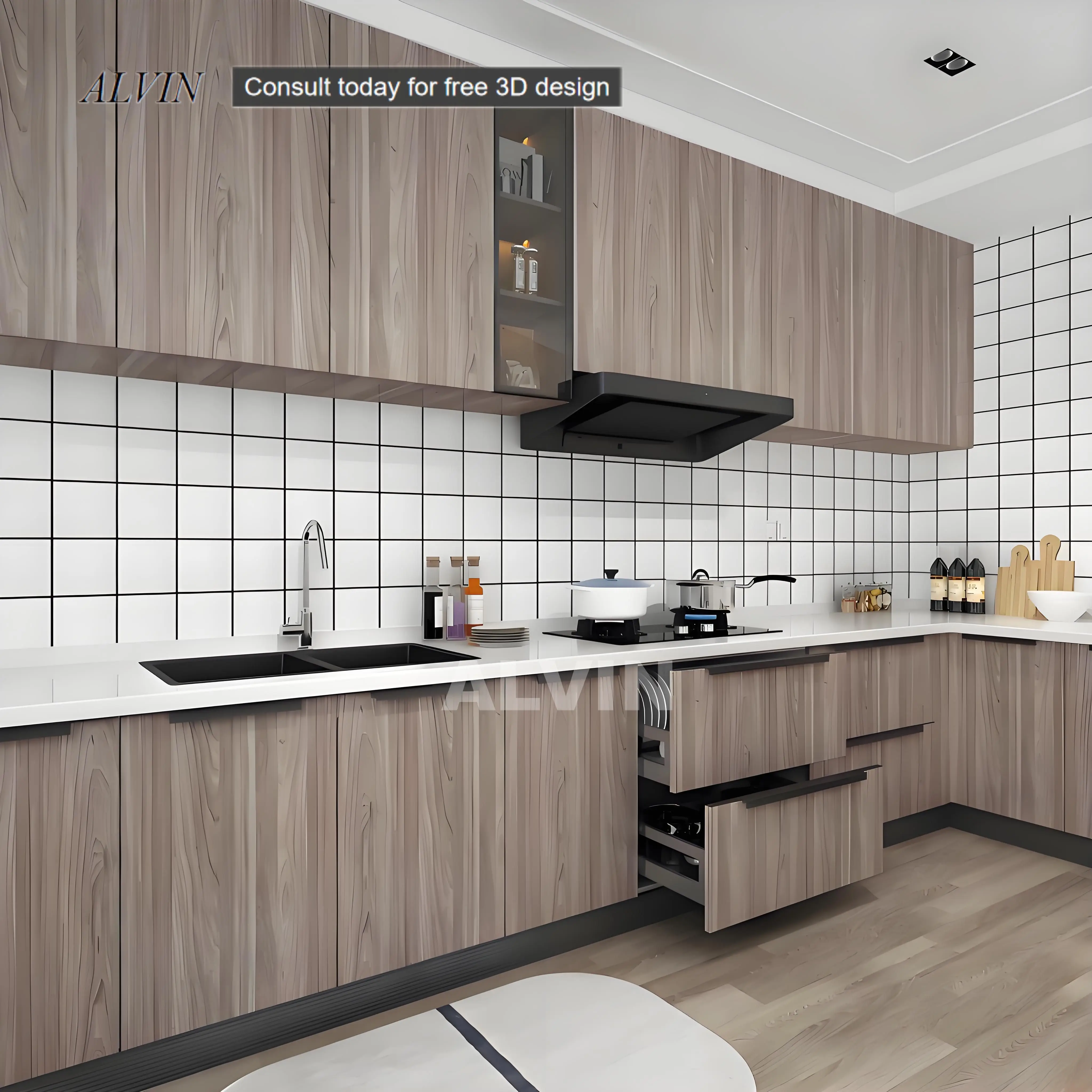 Italian Furniture Smart Kitchen Cabinets Marble Aluminum Cabinets Island Cabinets Modular Home with Modern Design