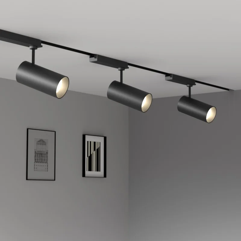 Hot sale Commercial project lighting hotel shop market black white surface mount recessed aluminum rail ceiling led track light
