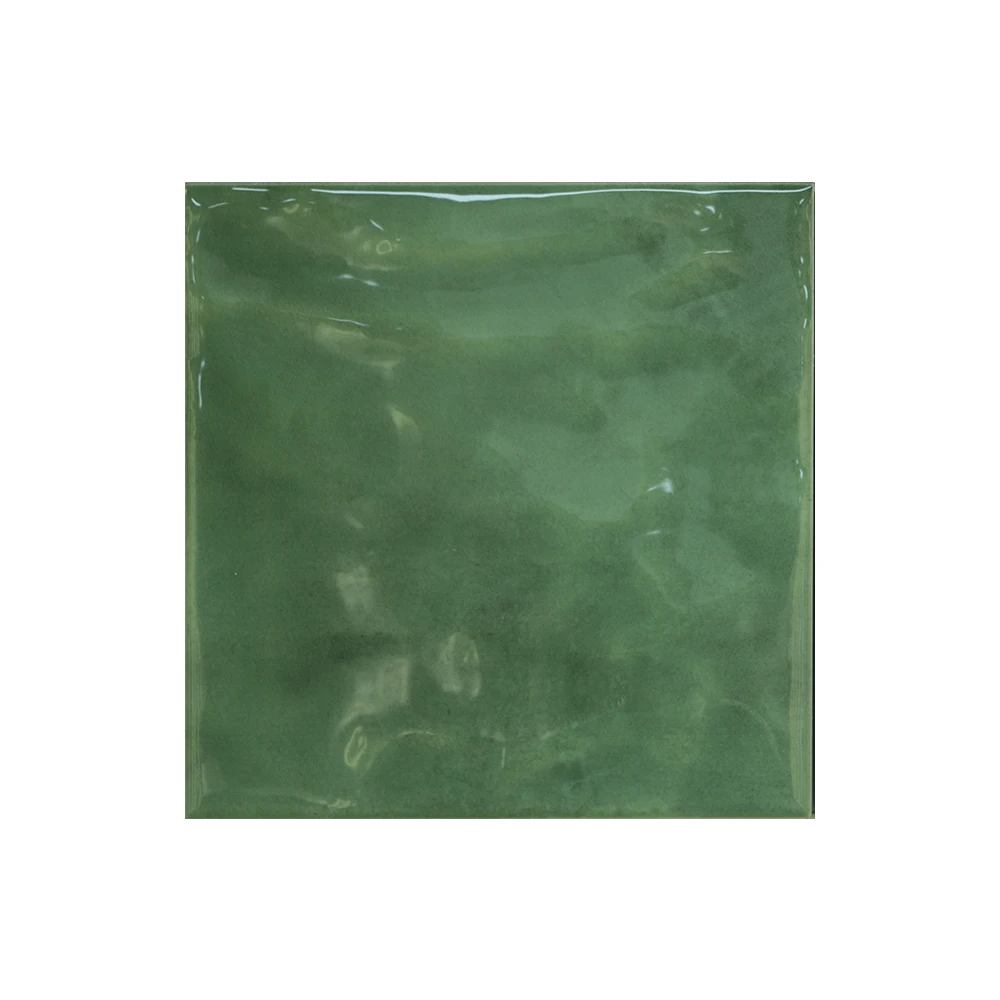 Wavy Surface Glossy Green Color Mosaic Subway Tile for Bathroom Kitchen