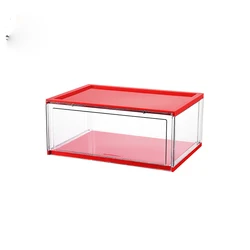 Delux Short Clear Shoe Box Plastic Storage Transparent Stackable