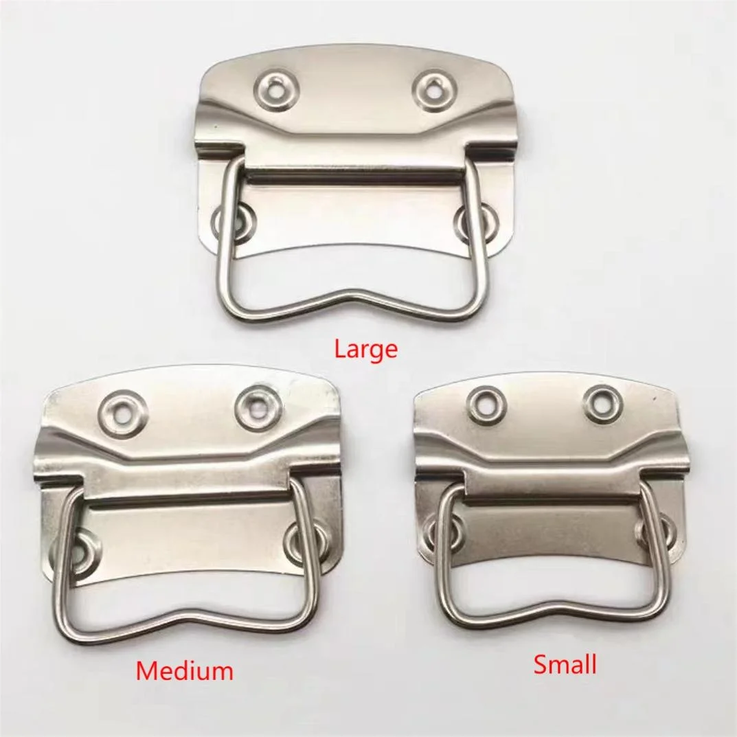 Factory Outlet Large Nickel Steel Hardware Flight Case Handle Folding Luggage Handle Toolbox Accessories